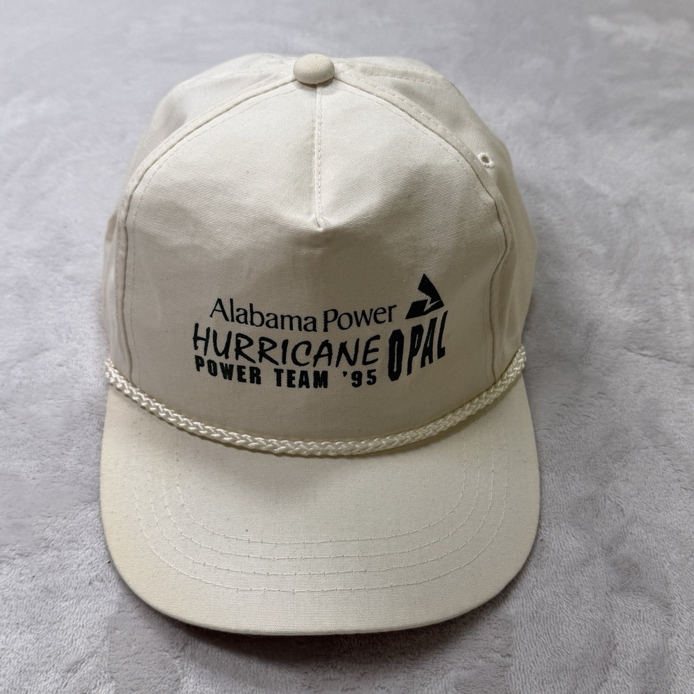 Vintage Alabama Power Hurricane Opal 1995 Rope Snapback Hat Utility Promo